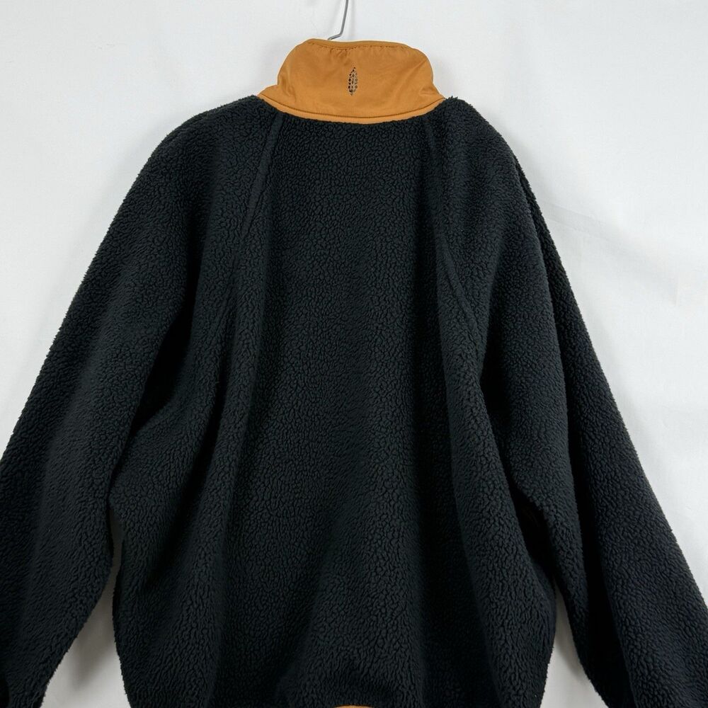 Free People Hit The Slopes Colorblock Pullover Fleece Womens XL Black & Tan - Picture 8 of 16